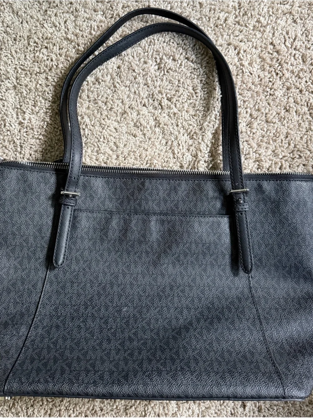 Michael Kors Black Logo MK Charm Tote